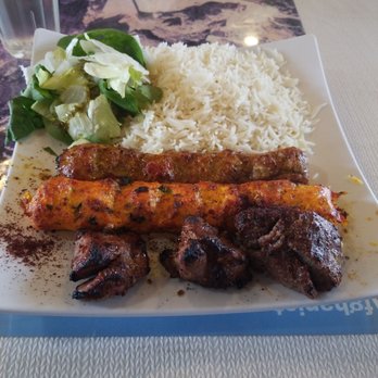 Chopan Kabob - Lamb, beef and chicken Kabob. Couldn't decide,  lol. - Afghan Near Me - Concord, California