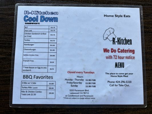 Menu photo 2 R Kitchen Lakewood, CA Menu photo 2 R Kitchen Lakewood, CA