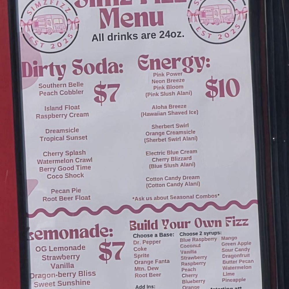 Simz Fizz - Simz Fizz Menu - Food Trucks Near Me - Anniston, Alabama Simz Fizz - Simz Fizz Menu - Food Trucks Near Me - Anniston, Alabama
