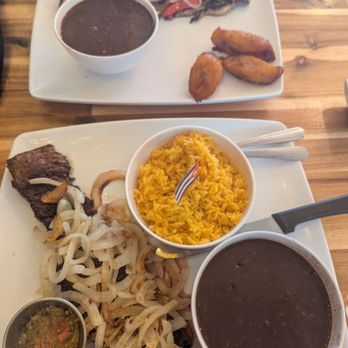 El Cubano - Skirt steak with chimichuri and   Miami-style pork steak/ BISTEC DE CERDO STILO MIAMI - Cuban Near Me - Calhoun, Georgia