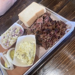 3 meat...2 orders pork one brisket...got eat what they have left when you come late. 3 meat...2 orders pork one brisket...got eat what they have left when you come late.