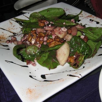 High Street Caffe - Anjou pear salad with spinach, bacon, and blue cheese with a red currant vinaigrette (photographed by Dave Hong) - Southern Near Me - West Chester, Pennsylvania High Street Caffe - Anjou pear salad with spinach, bacon, and blue cheese with a red currant vinaigrette (photographed by Dave Hong) - Southern Near Me - West Chester, Pennsylvania