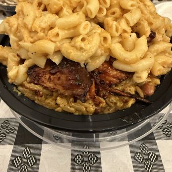 B.C. MaC - Dirty rice bowl, bbq chicken, topped with mac and cheese - Barbeque Near Me - Morgantown, West Virginia B.C. MaC - Dirty rice bowl, bbq chicken, topped with mac and cheese - Barbeque Near Me - Morgantown, West Virginia