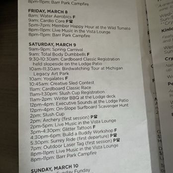 Crystal Mountain - The itinerary of events for the weekend. - Hotels Near Me - Thompsonville, Michigan