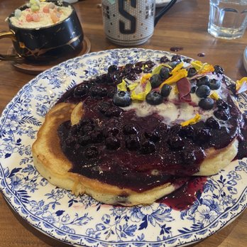 Sugar and Scribe - Blueberry Love lemon curd pancakes - Bakeries Near Me - La Jolla, California Sugar and Scribe - Blueberry Love lemon curd pancakes - Bakeries Near Me - La Jolla, California