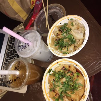 Beijing Dumpling House - 11. Boiled Shrimp Dumplings 13. Wontons with Spicy Sauce Taro Milk Tea Passion Fruit Green Tea amazing!!!! - Bubble Tea Near Me - Jamaica, New York