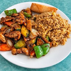 Joy Asian Cuisine - Lunch Special Szechuan Chicken, Egg Roll & Fried Rice