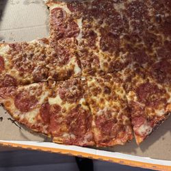 Little Caesars - Thin Crust Pepperoni with extra cheese.