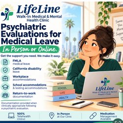 LifeLine Walk-In Medical & Mental Health Nursing Clinic - Mental health, TB test, psychiatrist, urgent care, affordable clinic, work physical, FMLA, EKG, IV hydration. B12, ADHD