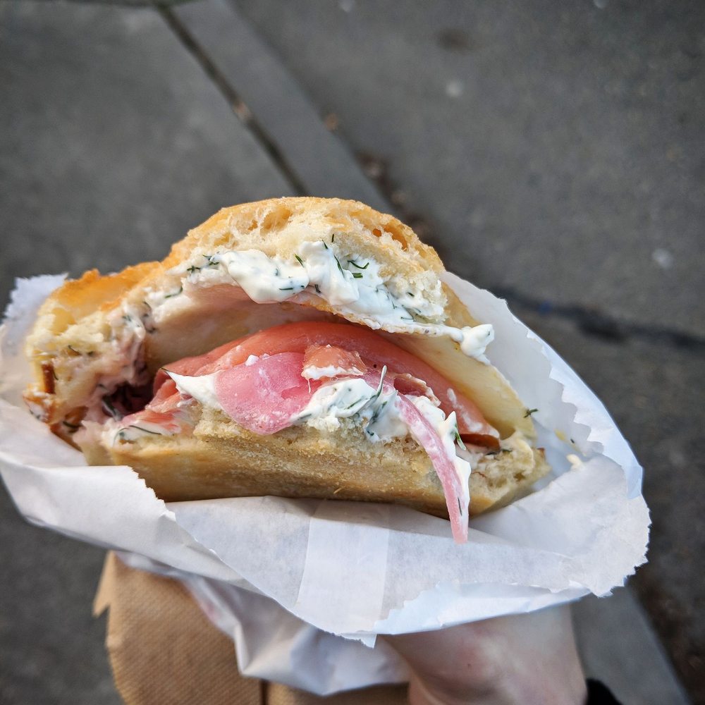 Sunny Up - Nina smoked salmone. Little heavy on the cream cheese but good flavor all around - Food Trucks Near Me Sunny Up - Nina smoked salmone. Little heavy on the cream cheese but good flavor all around - Food Trucks Near Me