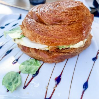 Mika's - Breakfast Croissant  (This was so delicious! Especially with the balsamic glaze!) - Cafes Near Me - San Marcos, California
