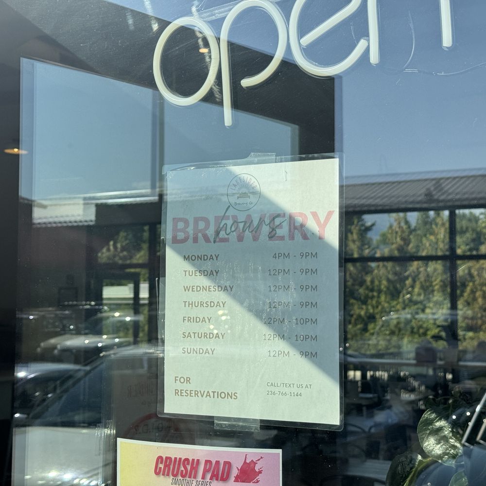 Lakesider Brewing - Business hours~ (September 2025) - Beer Bar Near Me - West Kelowna, British Columbia