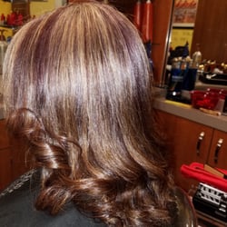 Mixed Hairitage Salon - All natural fom grey and frizzy to smooth and beautiful high and low lights
