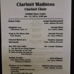 Clarinet Madness - Oct 12, 2014 concert program