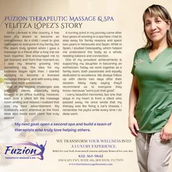 Fuzion Massage - Meet Yelitza, dedicated to providing personalized therapeutic massage and exceptional care at Fuzion Massage.