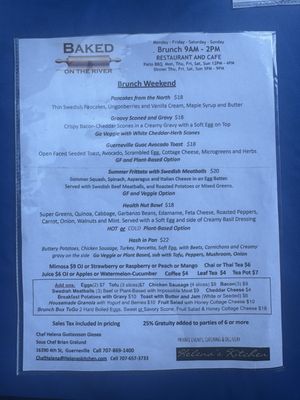 Menu photo 7 Baked on the River Guerneville, CA