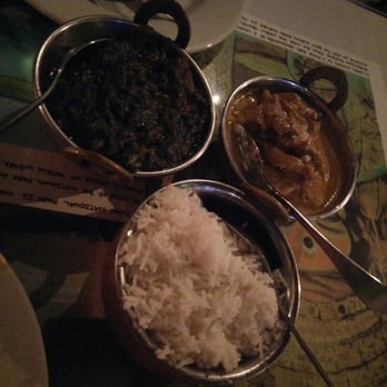 Mount Everest Restaurant - Left: Lamb Saag  Right: Chicken Coconut - Indian Near Me - Berkeley, California
