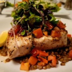 Martell's - Tonight's special:  grilled Mahi Mahi with bruscettta and lentils. Excellent!