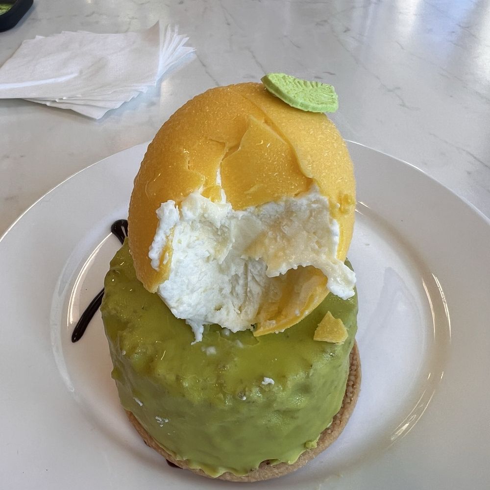 Dulce Cafe - lemon with a macha cake my favorite - Coffee & Tea Near Me - Durham, North Carolina