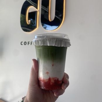 Gu Coffee & Tea - Strawberry Matcha 8/2025 - Coffee & Tea Near Me - Roseville, California