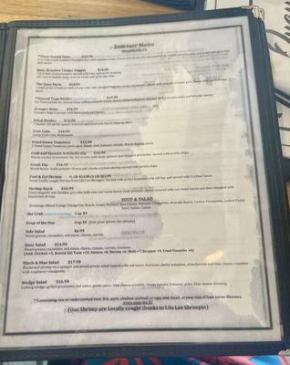 Menu photo 5 The Quay Seafood Grill Murrells Inlet, SC
