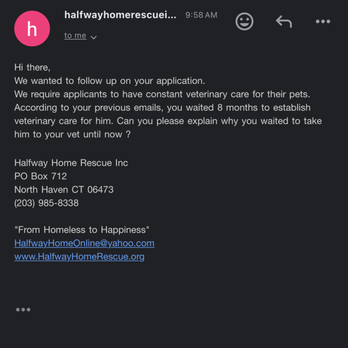 Halfway Home Rescue - Community Service/Non-Profit Near Me - North Haven, Connecticut
