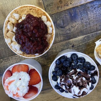 SnowBall RiceBall - Blueberry Bingsu Strawberry Bingsu Ingeolmi and Red Bean Bingsu - Desserts Near Me - Austin, Texas