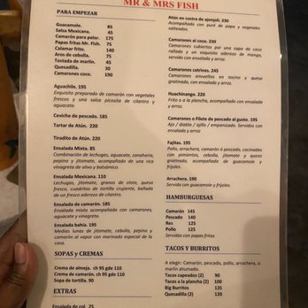 Mr. & Mrs. Fish - Menu - Fish & Chips Near Me - Bucerias, NAY