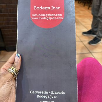 Restaurante Bodega Joan - Cover of the menu with address - Tapas Bars Near Me - Barcelona, B Restaurante Bodega Joan - Cover of the menu with address - Tapas Bars Near Me - Barcelona, B