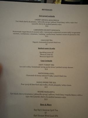 Menu photo 8 Casa Madre Tucson, AZ