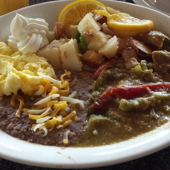 The Best Breakfast Cafe - Pork chili verde with scrambled eggs.  Best I've had this side of Albuquerque. - American Near Me - Oxnard, California