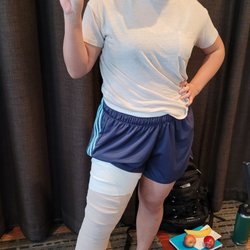 FYZICAL Therapy & Balance Centers - Wilcrest PT - Bellaire - Our CLT, Isabelle, is modeling leg bandaging for patients with lymphedema. See our updates for more info!