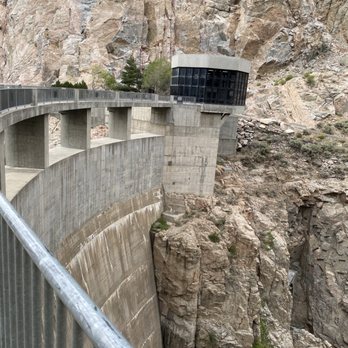 Buffalo Bill Dam Visitor Center - View of top of dam - Visitor Centers Near Me - Cody, Wyoming Buffalo Bill Dam Visitor Center - View of top of dam - Visitor Centers Near Me - Cody, Wyoming