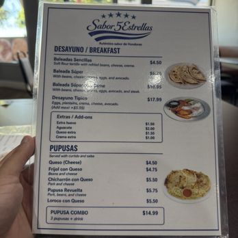 Sabor 5 Estrellas - menu - Breakfast & Brunch Near Me - Antioch, California Sabor 5 Estrellas - menu - Breakfast & Brunch Near Me - Antioch, California
