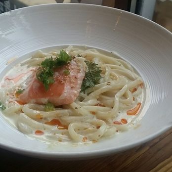 MeNami - Creamy udon with Salmon - Japanese Near Me - Toronto, Ontario