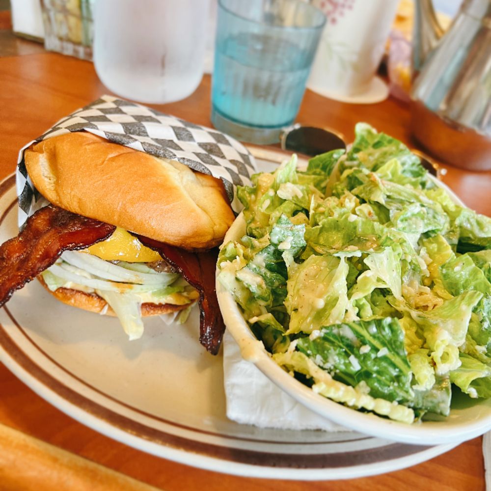a sandwich and salad