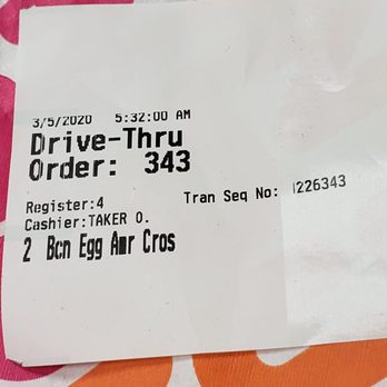 Dunkin' Donuts - Receipt and hair - Donuts Near Me - East Stroudsburg, Pennsylvania Dunkin' Donuts - Receipt and hair - Donuts Near Me - East Stroudsburg, Pennsylvania