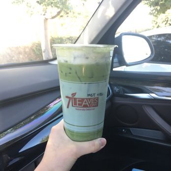 7 Leaves Cafe - Japanese Matcha Soy Milk Tea w Sea Cream :-) - Coffee & Tea Near Me - Irvine, California