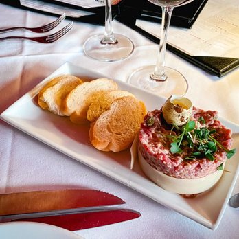 Gatsby's Prime Steakhouse - Prime Beef Tartare with quail egg, capers and Parmesan 5/5 - Steakhouses Near Me - Houston, Texas Gatsby's Prime Steakhouse - Prime Beef Tartare with quail egg, capers and Parmesan 5/5 - Steakhouses Near Me - Houston, Texas