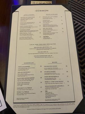 Menu photo 1 Off the Common Boston, MA