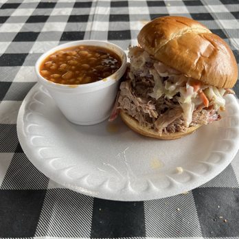 Small Town BBQ - Pulled pork Sammy w/ slaw and BBQ beans - Barbeque Near Me - Friendsville, Tennessee Small Town BBQ - Pulled pork Sammy w/ slaw and BBQ beans - Barbeque Near Me - Friendsville, Tennessee