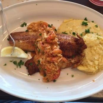 Pappadeaux Seafood Kitchen - Blackened Tilapia with cheese grits - Cajun/Creole Near Me - Springdale, Ohio