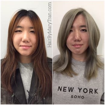 First Session Black Asian Hair To Silver Hair Yelp