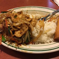 Lucky Garden Chinese Restaurant - Mongolian beef lunch, ordered mild.  So good!