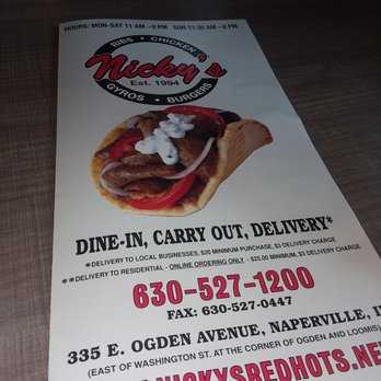 Nicky's Red Hots - Nicky's menu - Greek Near Me - Naperville, Illinois Nicky's Red Hots - Nicky's menu - Greek Near Me - Naperville, Illinois