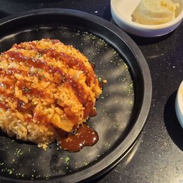 Kimchi fried rice and banchan Kimchi fried rice and banchan