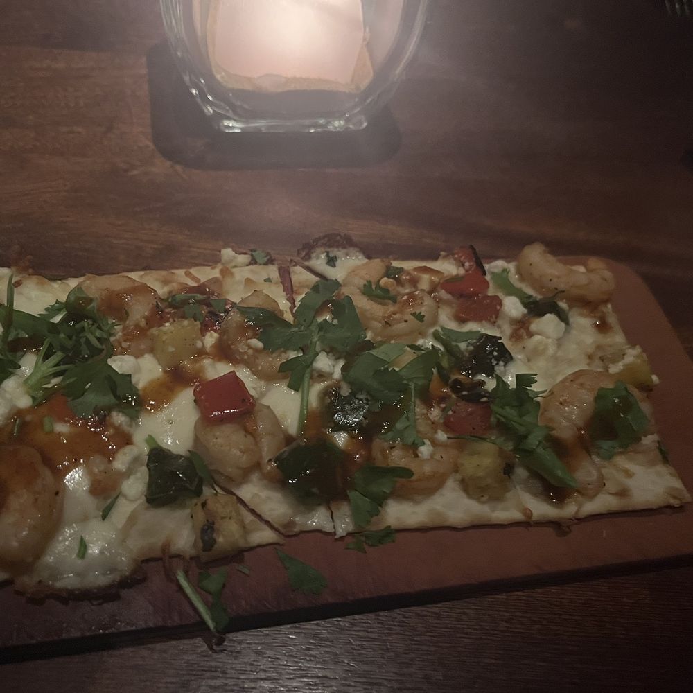 Seasons 52 - BBQ shrimp flatbread - New American Near Me - Bridgewater, New Jersey Seasons 52 - BBQ shrimp flatbread - New American Near Me - Bridgewater, New Jersey