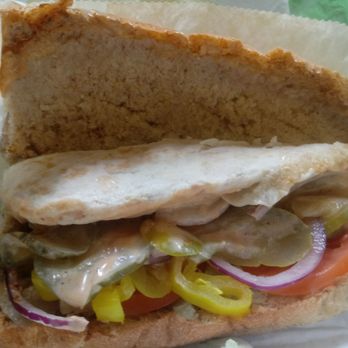 Subway - 6 inch honey wheat oven roasted chicken with lettuce tomatoes onions banana peppers pickles Southwest dressing - Fast Food Near Me - Richmond Hill, New York Subway - 6 inch honey wheat oven roasted chicken with lettuce tomatoes onions banana peppers pickles Southwest dressing - Fast Food Near Me - Richmond Hill, New York