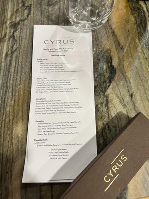 Menu photo 2 Cyrus Geyserville, CA