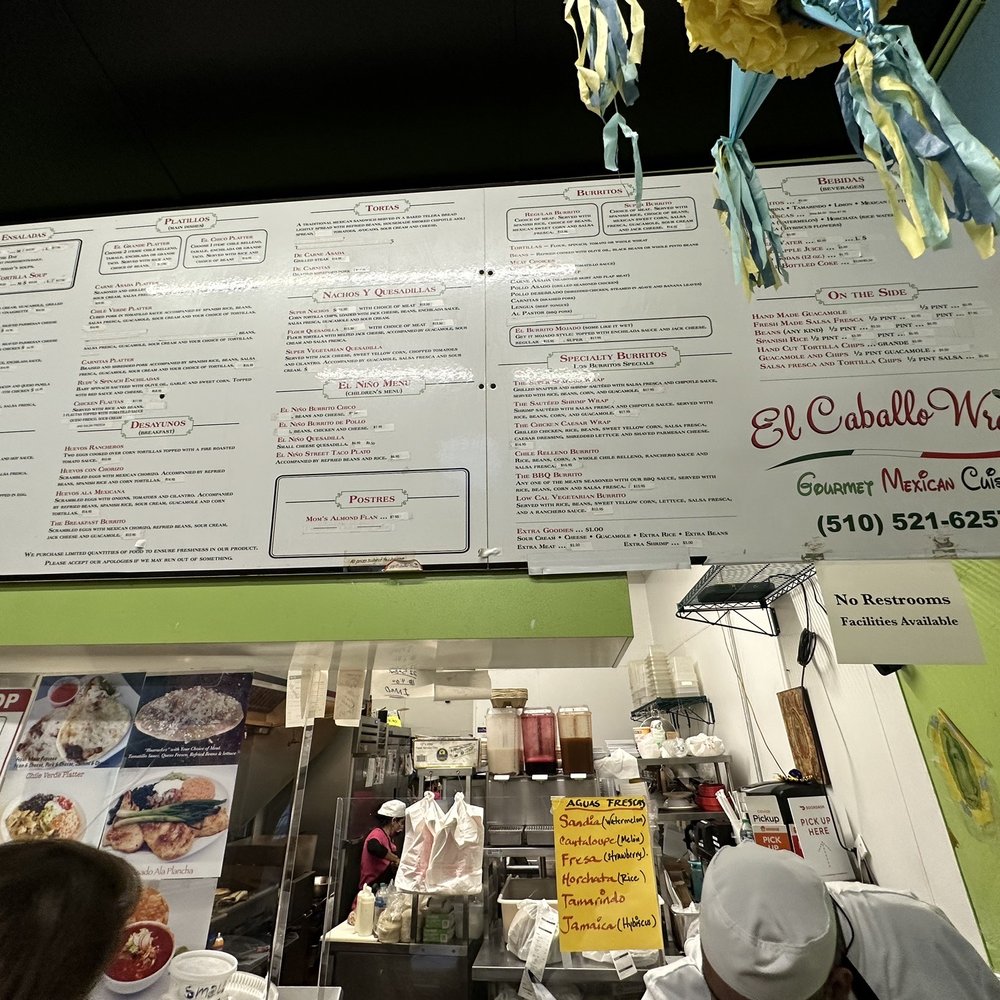 El Caballo Wraps - Menu - Mexican Near Me - Alameda, California